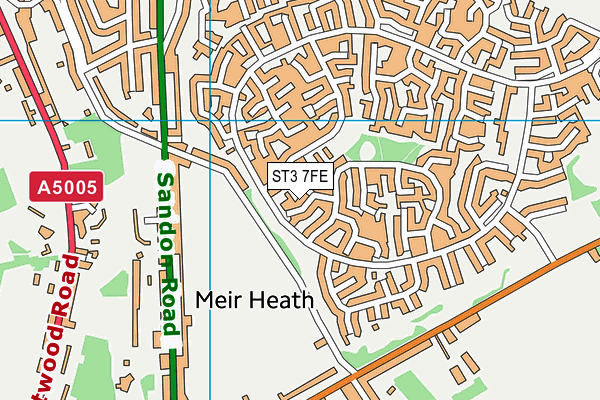 ST3 7FE map - OS VectorMap District (Ordnance Survey)