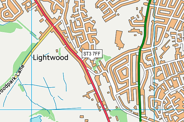 ST3 7FF map - OS VectorMap District (Ordnance Survey)