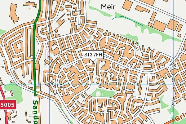 ST3 7FH map - OS VectorMap District (Ordnance Survey)