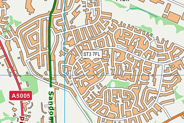 ST3 7FL map - OS VectorMap District (Ordnance Survey)