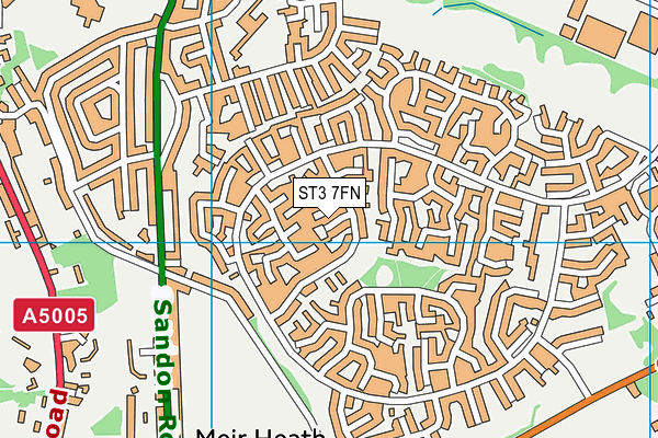 ST3 7FN map - OS VectorMap District (Ordnance Survey)