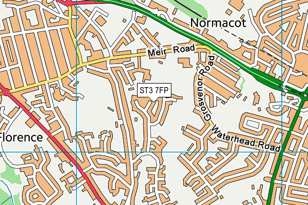 ST3 7FP map - OS VectorMap District (Ordnance Survey)
