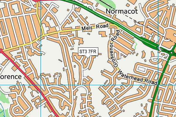 ST3 7FR map - OS VectorMap District (Ordnance Survey)