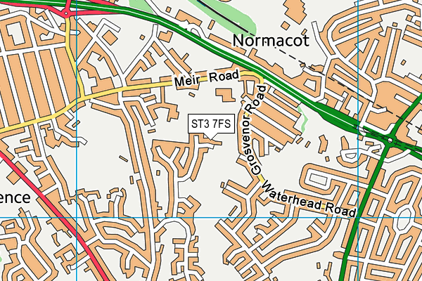ST3 7FS map - OS VectorMap District (Ordnance Survey)