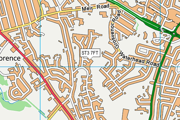 ST3 7FT map - OS VectorMap District (Ordnance Survey)