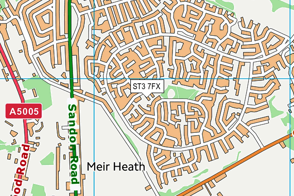 ST3 7FX map - OS VectorMap District (Ordnance Survey)