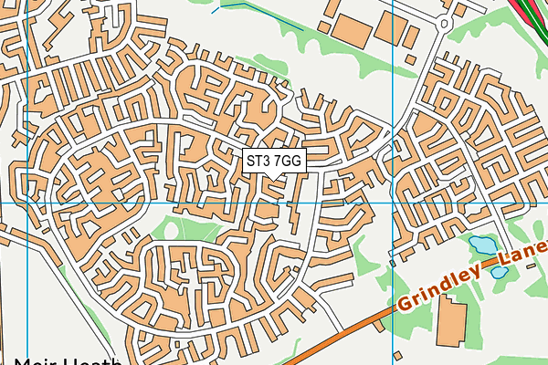 ST3 7GG map - OS VectorMap District (Ordnance Survey)