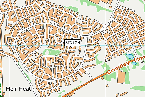 ST3 7GH map - OS VectorMap District (Ordnance Survey)