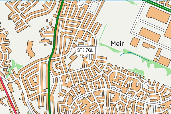 ST3 7GL map - OS VectorMap District (Ordnance Survey)