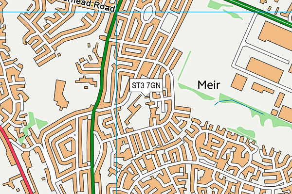 ST3 7GN map - OS VectorMap District (Ordnance Survey)