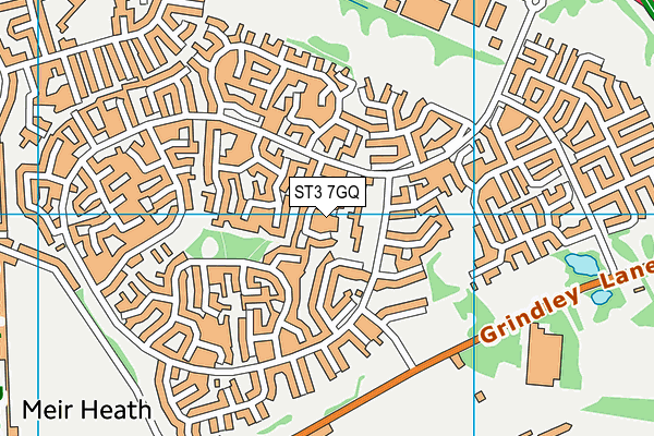 ST3 7GQ map - OS VectorMap District (Ordnance Survey)