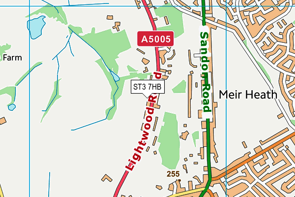 ST3 7HB map - OS VectorMap District (Ordnance Survey)