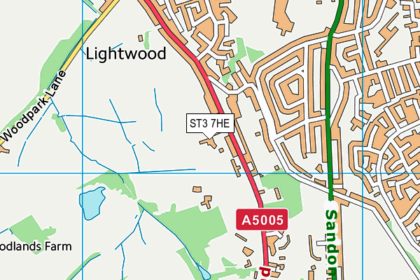 ST3 7HE map - OS VectorMap District (Ordnance Survey)