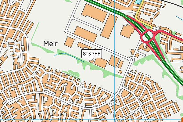 ST3 7HF map - OS VectorMap District (Ordnance Survey)