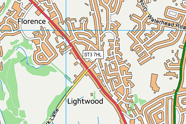 ST3 7HL map - OS VectorMap District (Ordnance Survey)