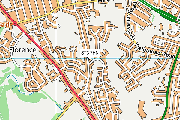 ST3 7HN map - OS VectorMap District (Ordnance Survey)