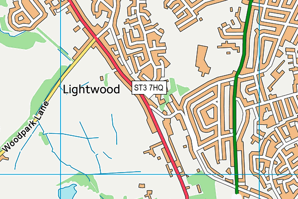 ST3 7HQ map - OS VectorMap District (Ordnance Survey)