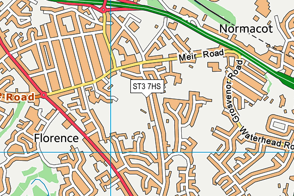 ST3 7HS map - OS VectorMap District (Ordnance Survey)