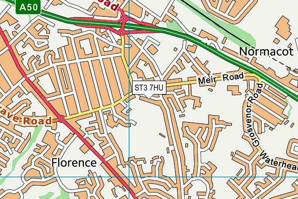 ST3 7HU map - OS VectorMap District (Ordnance Survey)