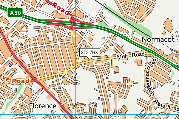 ST3 7HX map - OS VectorMap District (Ordnance Survey)