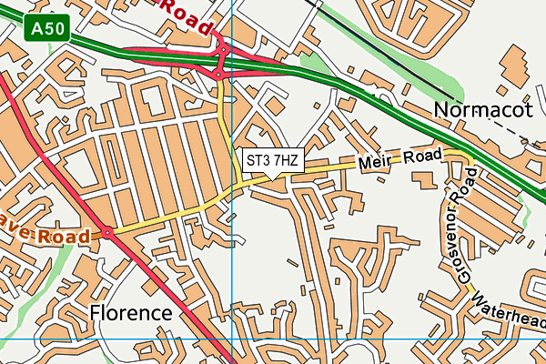 ST3 7HZ map - OS VectorMap District (Ordnance Survey)