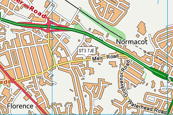 ST3 7JE map - OS VectorMap District (Ordnance Survey)