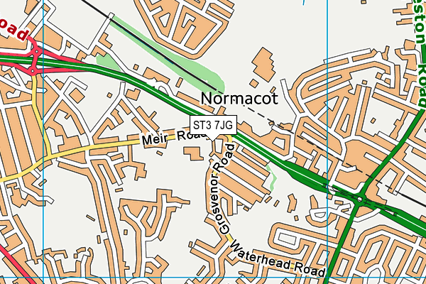 ST3 7JG map - OS VectorMap District (Ordnance Survey)