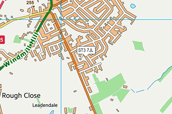 ST3 7JL map - OS VectorMap District (Ordnance Survey)