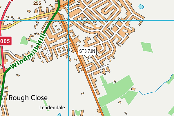 ST3 7JN map - OS VectorMap District (Ordnance Survey)