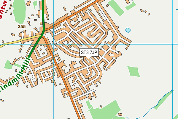 ST3 7JP map - OS VectorMap District (Ordnance Survey)