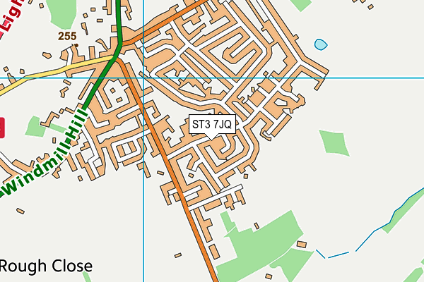 ST3 7JQ map - OS VectorMap District (Ordnance Survey)