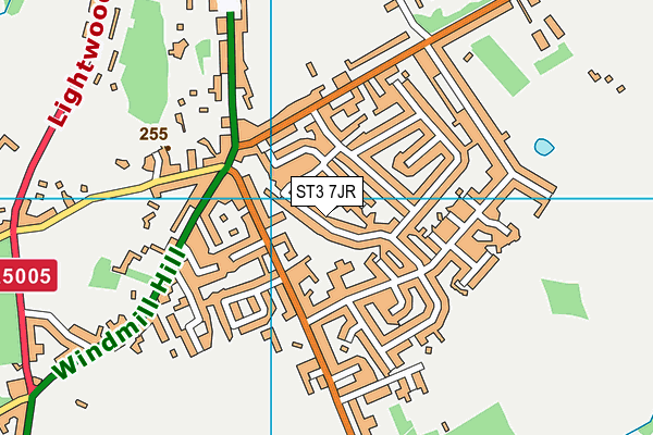 ST3 7JR map - OS VectorMap District (Ordnance Survey)