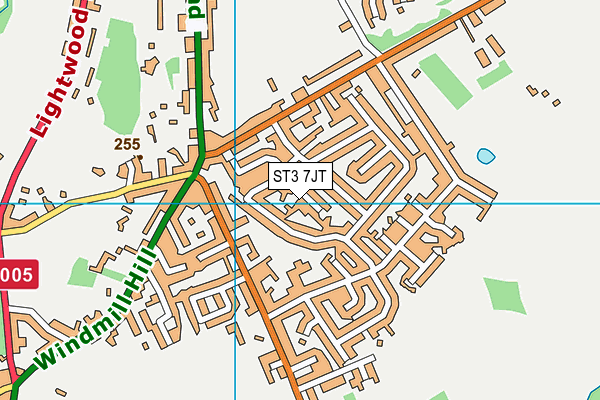 ST3 7JT map - OS VectorMap District (Ordnance Survey)