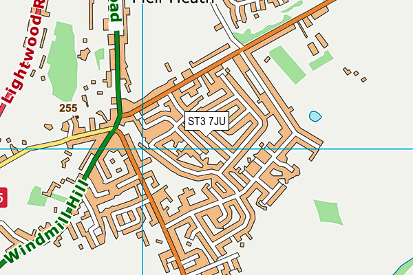 ST3 7JU map - OS VectorMap District (Ordnance Survey)