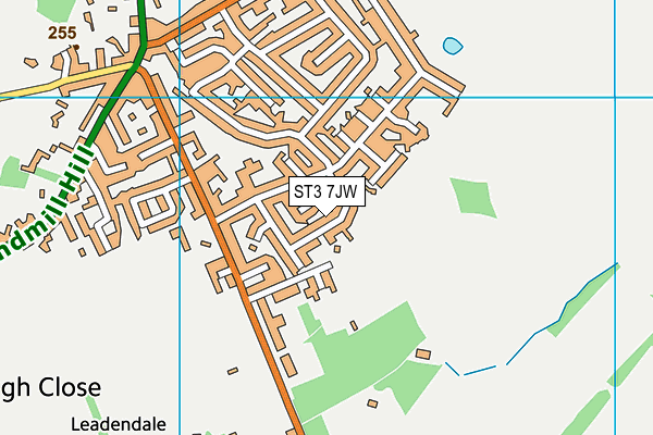 ST3 7JW map - OS VectorMap District (Ordnance Survey)