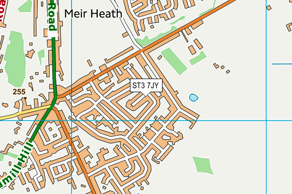 ST3 7JY map - OS VectorMap District (Ordnance Survey)