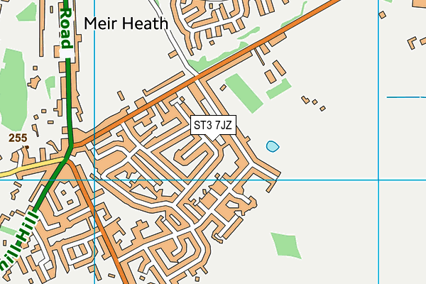 ST3 7JZ map - OS VectorMap District (Ordnance Survey)