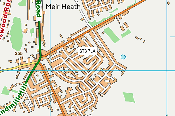 ST3 7LA map - OS VectorMap District (Ordnance Survey)
