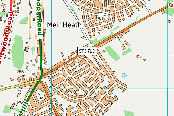 ST3 7LD map - OS VectorMap District (Ordnance Survey)