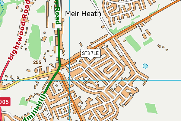 ST3 7LE map - OS VectorMap District (Ordnance Survey)