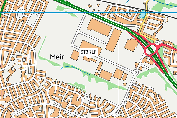 ST3 7LF map - OS VectorMap District (Ordnance Survey)