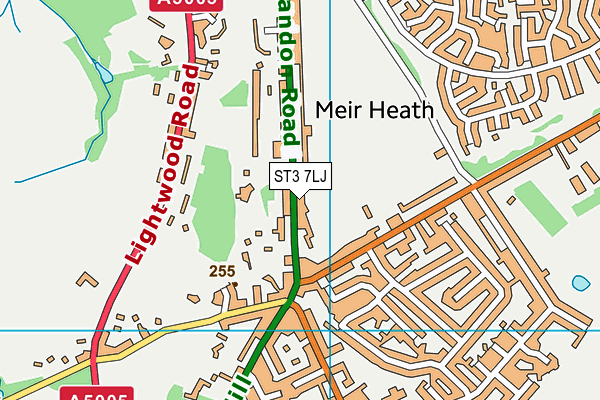 ST3 7LJ map - OS VectorMap District (Ordnance Survey)