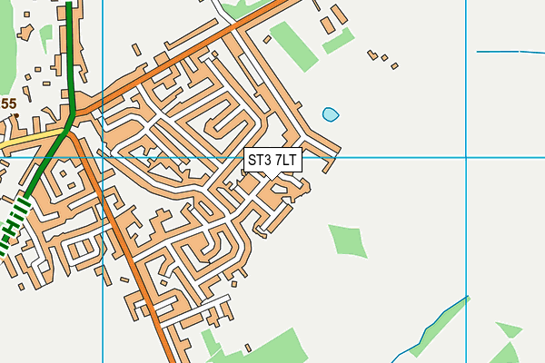 ST3 7LT map - OS VectorMap District (Ordnance Survey)