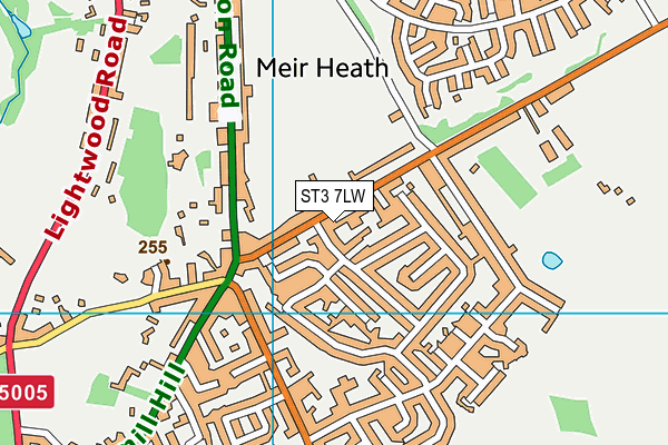 ST3 7LW map - OS VectorMap District (Ordnance Survey)
