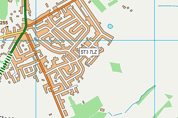 ST3 7LZ map - OS VectorMap District (Ordnance Survey)