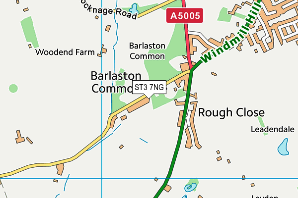 ST3 7NG map - OS VectorMap District (Ordnance Survey)