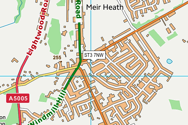 ST3 7NW map - OS VectorMap District (Ordnance Survey)