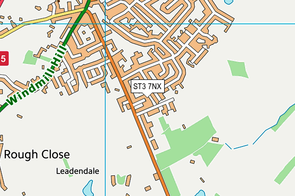 ST3 7NX map - OS VectorMap District (Ordnance Survey)