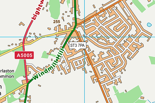 ST3 7PA map - OS VectorMap District (Ordnance Survey)