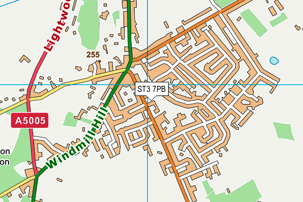 ST3 7PB map - OS VectorMap District (Ordnance Survey)